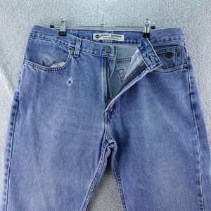 Harley Davidson Jeans Mens 38x30 Denim Light Blue Baggy Motorcycle Pants Vintage